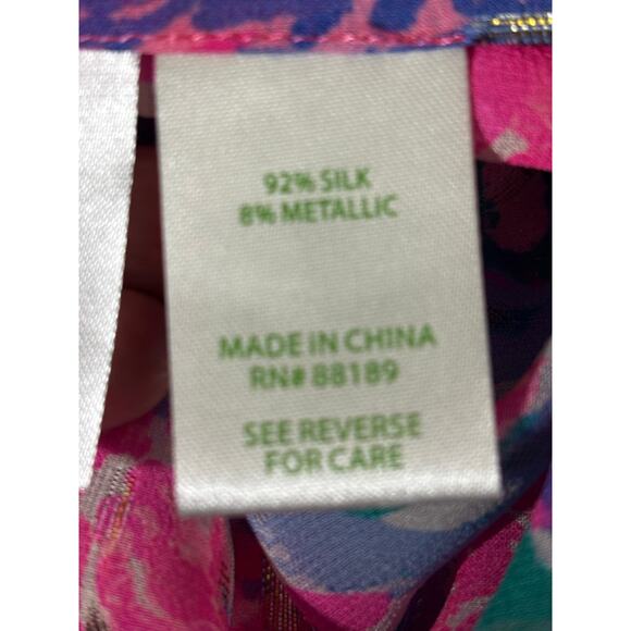 Lilly Pulitzer Colby Silk Clip Top, metallic, painterly, resort, effortless - Picture 8 of 8